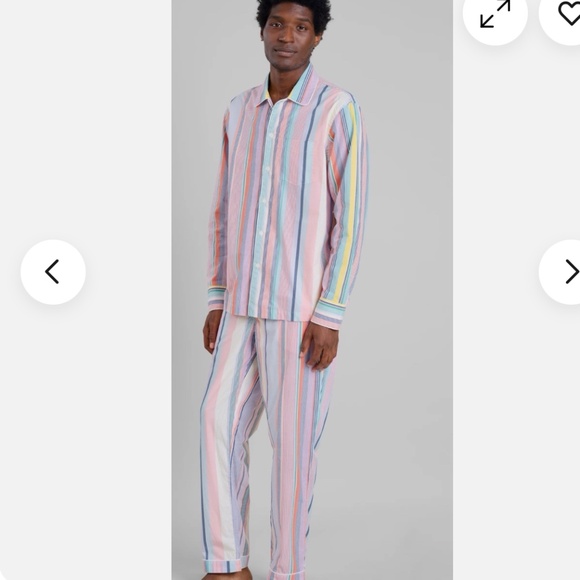 Sleepy Jones "Henry" Striped Pajama Set | Size XL | White Red Blue Striped NWT - Picture 1 of 13